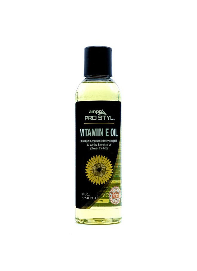 Ampro - Pro Styl Vitamin E Oil - Ideal for Dry Hair and Skin - Helps Revive Tired, Damaged Tresses - Promotes Strong Nails - Soothes and Restores Moisture Levels for Overall Epidermis Health - 6 oz - Image 1