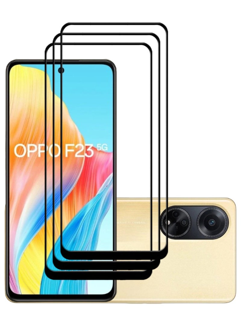 ACLIX 3 Pieces Antistatic ESD Dustproof Premium Quality High Definition Tempered Glass Screen Protector Designed For Oppo F23 - Image 1