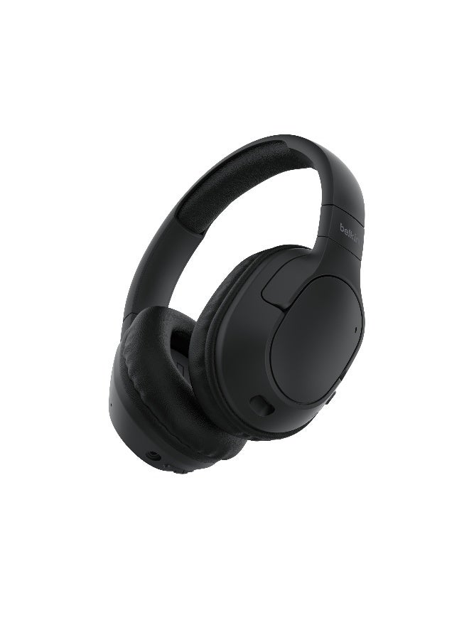 بيلكين سماعات رأس Belkin SoundForm Surround بتقنية Bluetooth، عزل الضوضاء المحيطة، لاسلكية، 60 ساعة متواصلة التشغيل، وسادات أذن لينة للاستخدام مع iPhone وGalaxy وiPad أثناء السفر وفي المنزل والمكتب - سوداء - Image 3