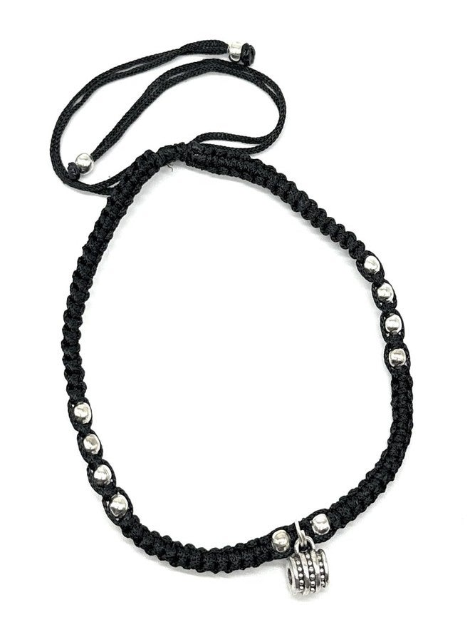 Jyokrish Handmade Black silk dori hanging Dholak Anklet For Women | girls | Nazariya |Payal | Nazar Battu | Pair of 1|free size - Image 4