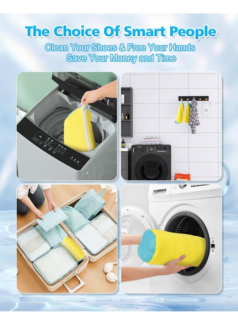 1Pcs Shoe Washing Machine Bag,Cleaning Bag for All Shoe Types,Laundry Shoe Bag for Washer and Dryer (Yellow) - Image 4