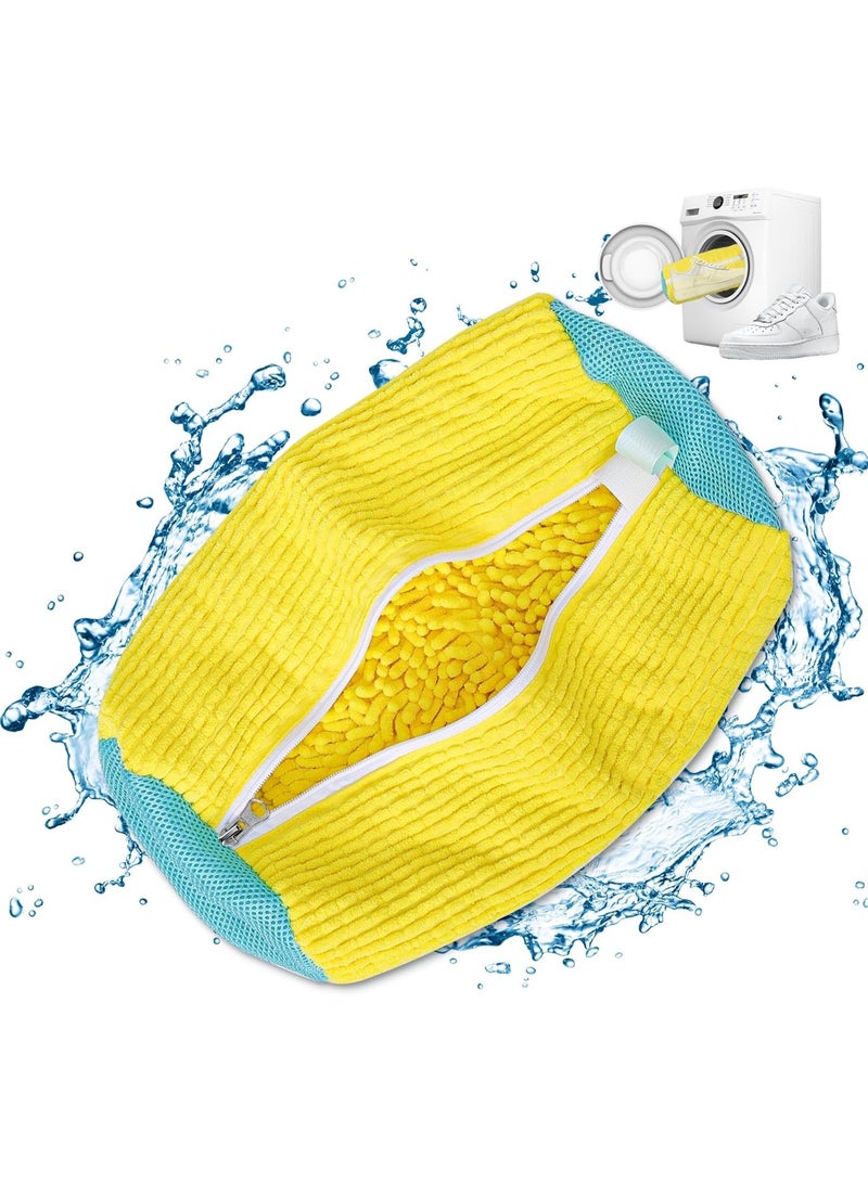 1Pcs Shoe Washing Machine Bag,Cleaning Bag for All Shoe Types,Laundry Shoe Bag for Washer and Dryer (Yellow) - Image 1