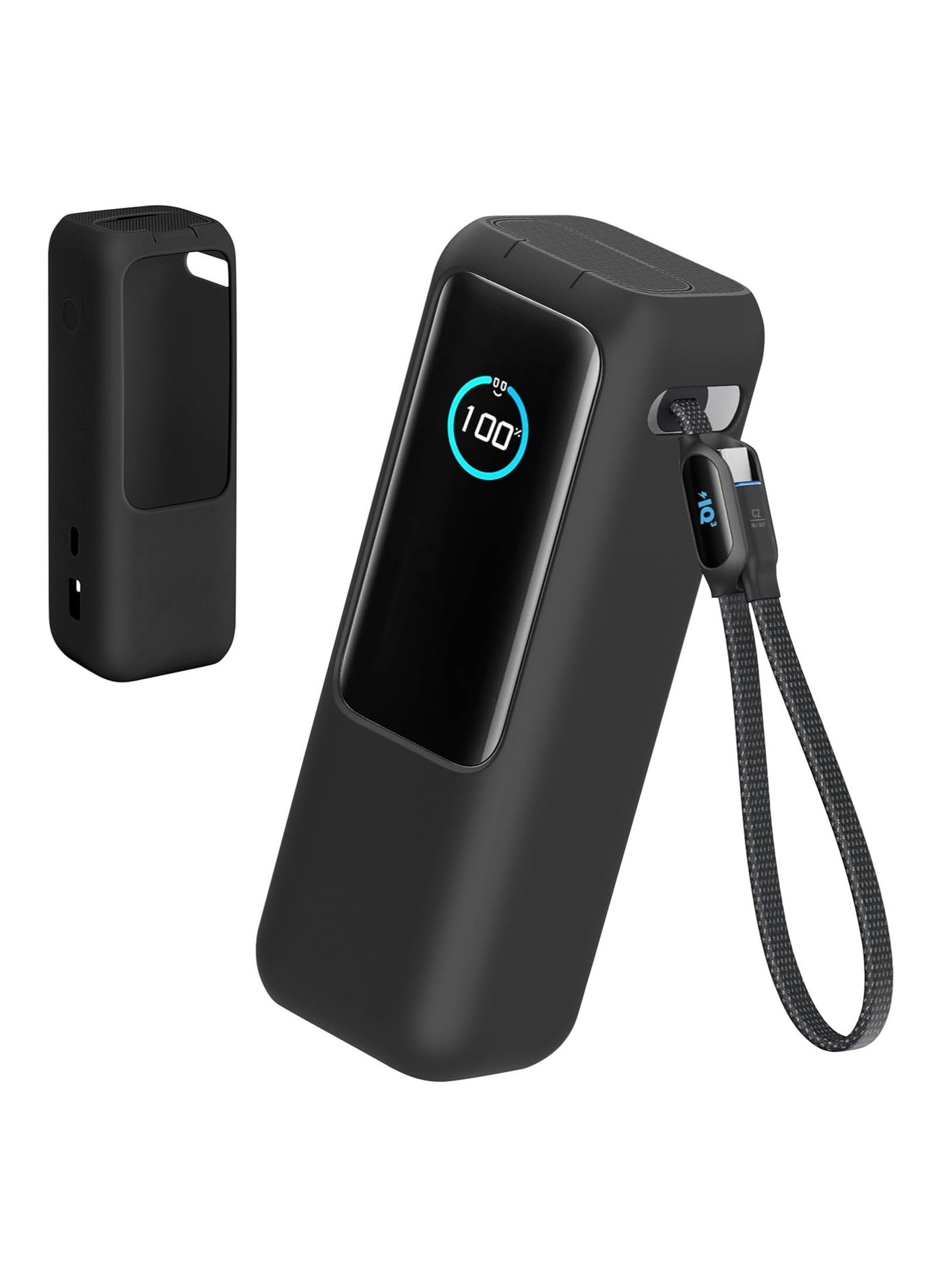 QIRG Silicone Case for Anker Zolo Power Bank 25000mAh 165W, Protective Cover for Anker Laptop Power Bank Portable Charger, Full - wrap Protection, Precise Port Cutouts (Case Only) Black