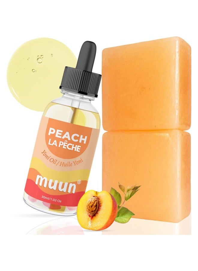Muun Combo 2 Yoni Soap Bars & Oil Set - Feminine pH Balance Set for Daily Freshness - Gentle Hygiene for Women, Sulfate & Paraben Free - Image 1