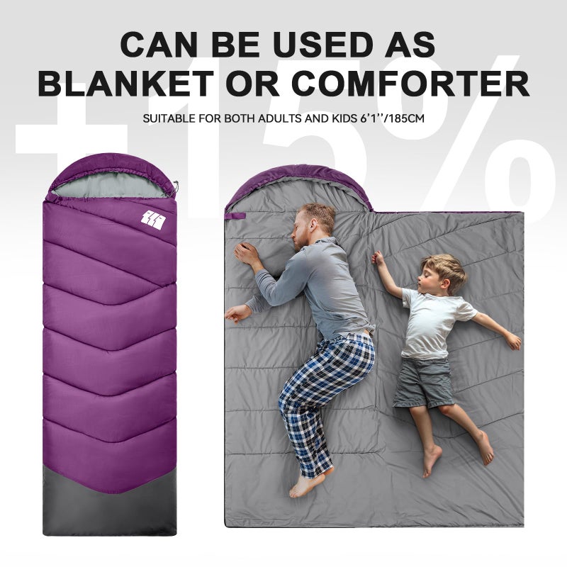Tanstrider Sleeping Bags For Adults Warm Weather 50? 3Lb Lightweight Sleeping Bag For Tall Kids Girls Boys With Compression Sack Camping Essentials Gear  Hiking Travel Hotel Outdoor & Indoor - Image 5