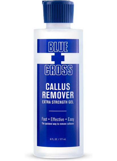 Blue Cross Blue Cross Callus Remover Gel for Feet or Heel, Extra Strength Professional Nail Care, File, Shaver, Scrubber & Pumice Stone Alternative for at Home Manicure/Pedicure Results, 6oz 