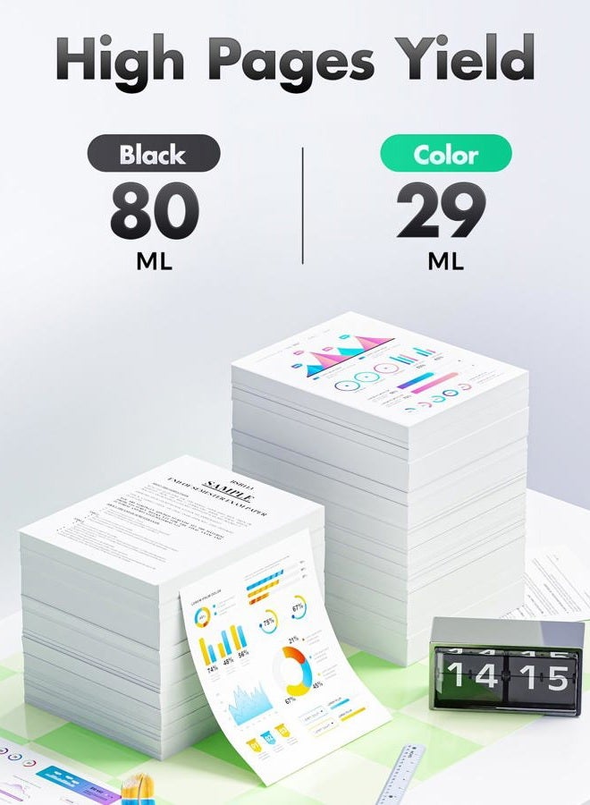 Zstint 712 712XL Ink Cartridges set 4-Pack High Yield Replacement for HP 712 712XL Ink Compatible with HP Color DesignJet T650 T630 T230 T210 Studio Plotter Printers (80-ml Black + 29-ml Cyan/Magenta/Yellow) - Image 3