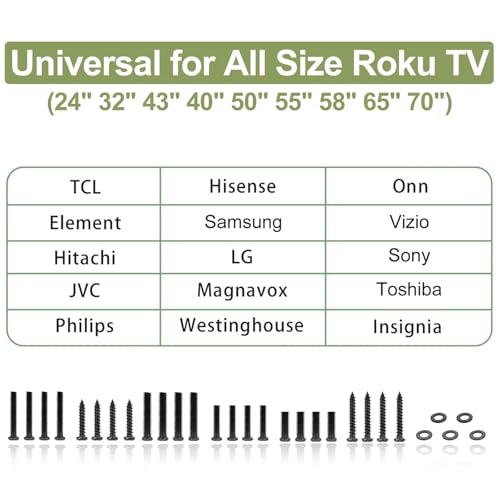 Maozhren TV Stand Screws and Washers for All TV Stand Legs Screws Kit for TCL Hisense Samsung LG Vizio JVC Onn Sony Toshiba Insignia Westinghouse Philips Sharp Roku TV Legs Universal TV Stand Screws - Image 2