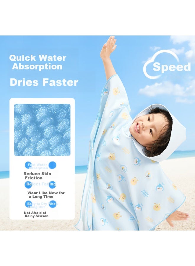 JD.com Kids Quick Dry Hooded Bath Towel For Boys And Girls, Swimming Towel With Hood, Absorbent Towel For Kids, Spa Bathrobe, Beach Towel - Image 1