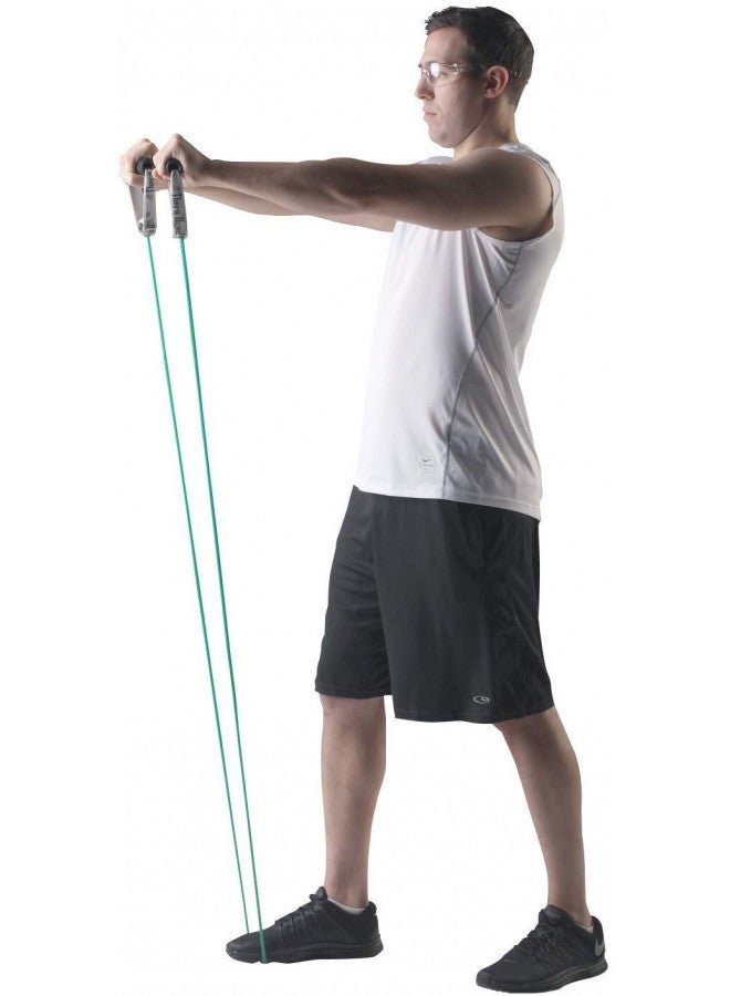THERABAND Resistance Tubes, Professional Latex Elastic Tubing, Upper & Lower Body, Core Exercise, Physical Therapy, Lower Pilates, At-Home Workout, & Rehab, 25 Foot, Green, Heavy, Intermediate Level 1 - Image 5