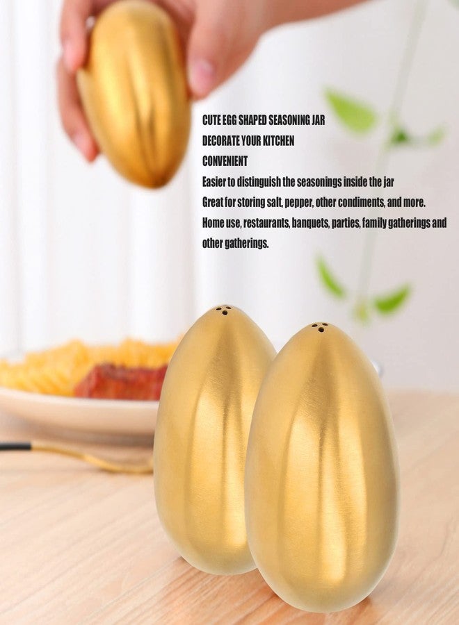 Moofey Gold Salt Shakers, Egg Shaped Salt Dispenser for Outdoor Barbecue Restaurant Banquet Party - Image 4