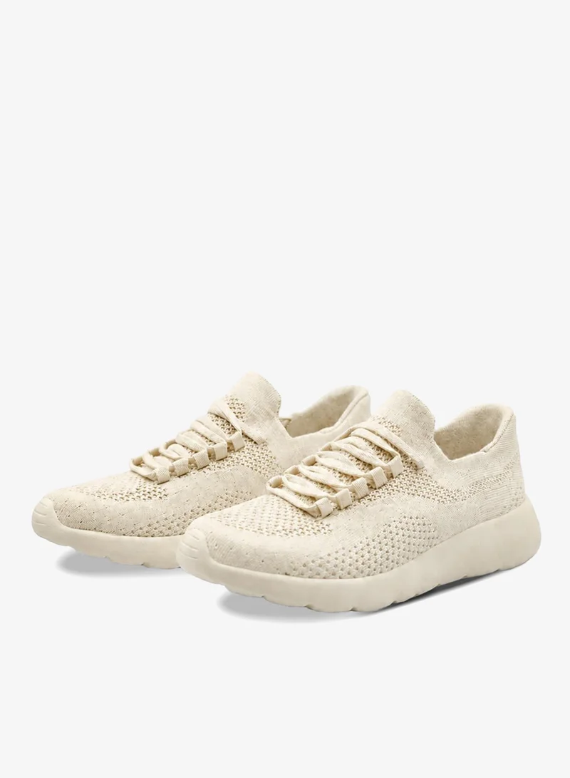 Duozoulu lvory Cloud Joy Silk Wool Trainer Low-Top Sneakers  | Best Price UAE