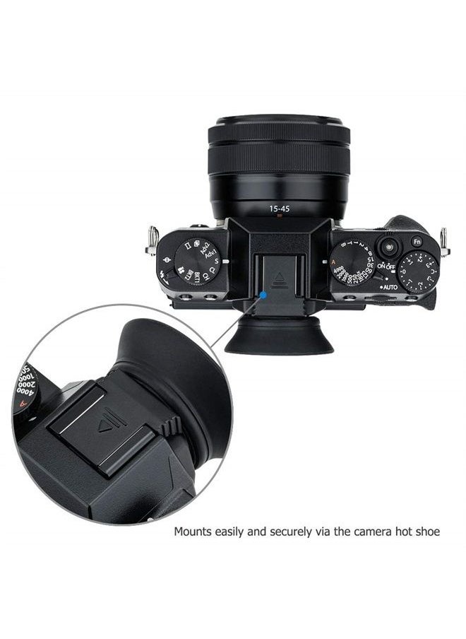 JJC - Soft Extended Eyecup Eyepiece Eyeshade for Fuji Fujifilm X-T30 II X-T30 X-T20 X-T10 XT30 II XT30 XT20 XT10 Viewfinder Installed via Hot Shoe -Black - Image 1