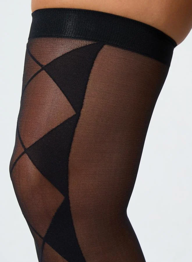 Styli Thigh High Patterned Mesh Stockings