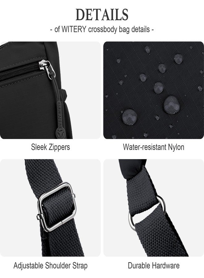 WITERY Crossboby Bags for Women - Waterproof Nylon Multi-Pocket Crossboby Purse for Women, Lightweight Pocketbooks Medium Shoulder Handbag Casual Ladies Hobo Messenger Bags for Work Travel - Image 5