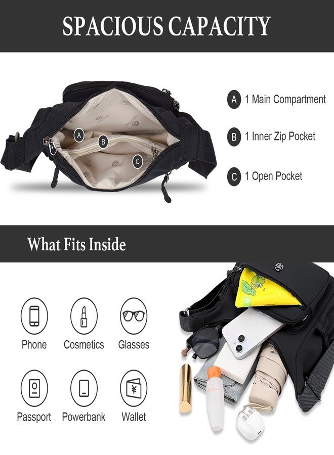 WITERY Crossboby Bags for Women - Waterproof Nylon Multi-Pocket Crossboby Purse for Women, Lightweight Pocketbooks Medium Shoulder Handbag Casual Ladies Hobo Messenger Bags for Work Travel - Image 4