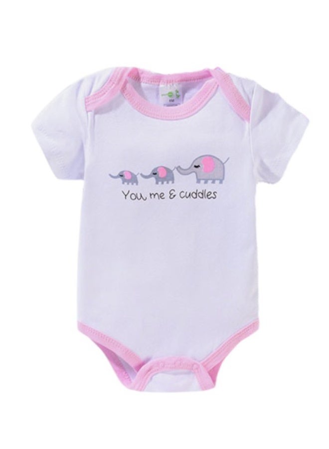 Bambimici 3-Piece Short Sleeve Animal Printed Bodysuit for Baby Girl - Image 3