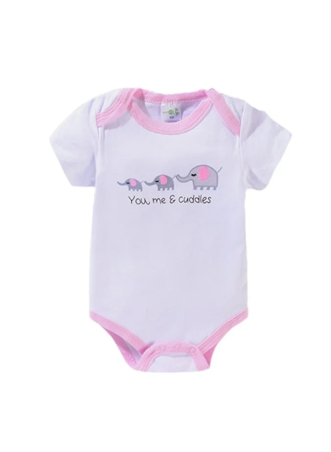 Bambimici Bambimici 3-Piece Short Sleeve Animal Printed Bodysuit for Baby Girl