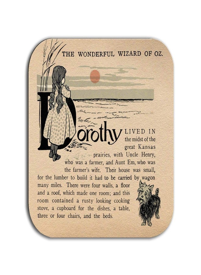 Universal Zone Set of 6 Wizard of Oz Drink Coasters. Six Mug Coasters with The Wonderful Wizard of Oz Book Design, Text and Illustrations. - Image 3