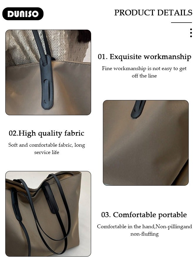 DUNISO Women's Shoulder Tote Bag Faux Leather Handbag for Women Large Capacity Messenger Bag, Fashionable Travel Shoulder Bag for Ladies Girls College Students  - Image 2