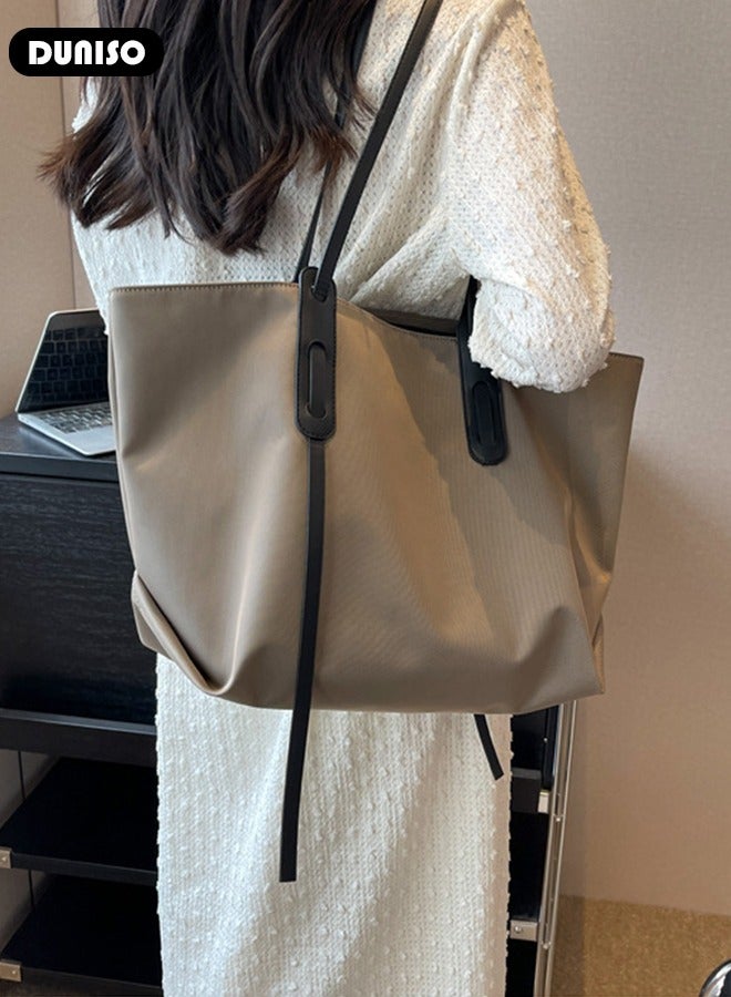 DUNISO Women's Shoulder Tote Bag Faux Leather Handbag for Women Large Capacity Messenger Bag, Fashionable Travel Shoulder Bag for Ladies Girls College Students  - Image 3