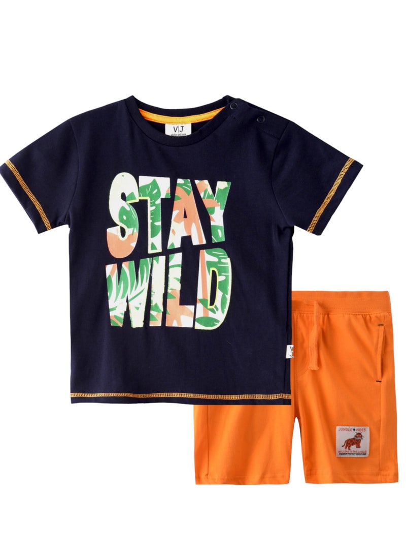 Baby Boys 2 piece Set - T-Shirts & Shorts - Navy Blue and Orange (100% Cotton)- VJ - pzsku/Z8AFB133599509F5B2647Z/45/_/1711613470/daf74c9e-5bcd-41af-90a5-cb53dcde5fc0