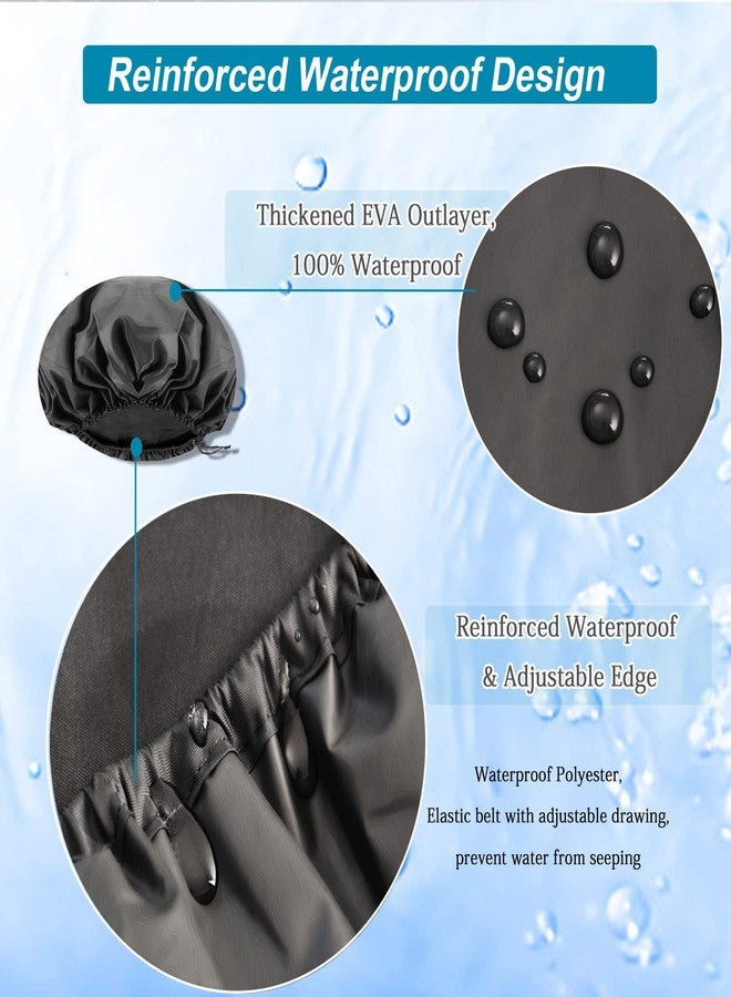 Sheomern 3 Pcs Super Jumbo Adjustable Satin Lined Shower Caps for Long Hair & Braids, Extra Extra Large Shower Cap for Women & Men, XXL Shower Cap with Waterproof Edge for Dreadlocks, Locs (Black) - Image 3
