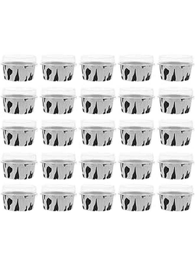 Thickened Aluminum Foil Cupcake Baking Cups With Lids 25pcs Round Dessert Cups For Muffin Pudding - Image 1