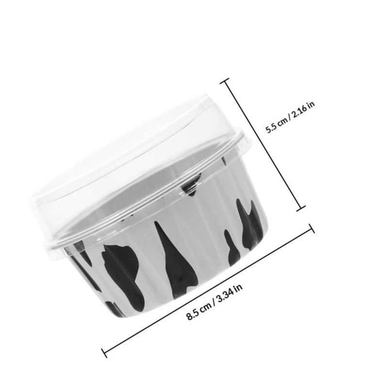 Thickened Aluminum Foil Cupcake Baking Cups With Lids 25pcs Round Dessert Cups For Muffin Pudding - Image 3