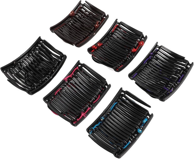 6 Pack Elastic Magic Hair Comb Stretchy Double Comb Hair Clips Multipurpose Hair Accessories for Women Girls with 6 Colors