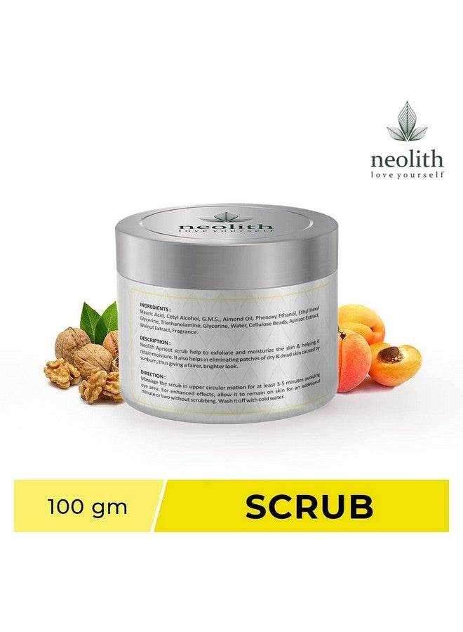 Neolith Apricot Walnut Face Scrub with Vitamin E and Almond oil (100gm) for Skin Detox, Gentle Exfoliation and Tan Removal | Removes White heads, Black heads, Brightens skin, Removes excess oil | D Tan scrub, Lip scrub, Deep cleansing, Skin Revitalizing | For Dry/Normal Skin | Organic | Paraben, Silicon, Mineral oil & SLS Free | For Men & Women - Image 3