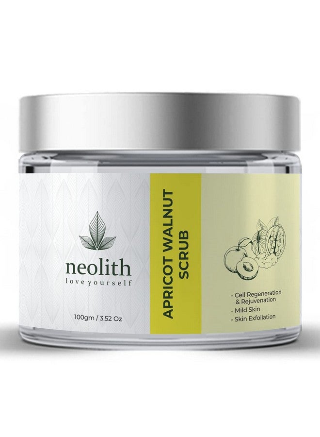 Neolith Apricot Walnut Face Scrub with Vitamin E and Almond oil (100gm) for Skin Detox, Gentle Exfoliation and Tan Removal | Removes White heads, Black heads, Brightens skin, Removes excess oil | D Tan scrub, Lip scrub, Deep cleansing, Skin Revitalizing | For Dry/Normal Skin | Organic | Paraben, Silicon, Mineral oil & SLS Free | For Men & Women - Image 1