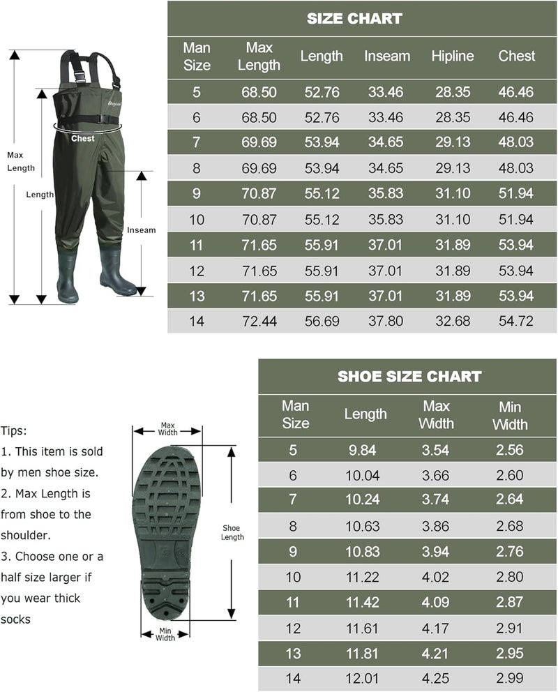 OXYVAN Store Chest Waders with Boots for Men & Women, Nylon/PVC Lightweight Fishing Wader with Boots Hanger - Image 3