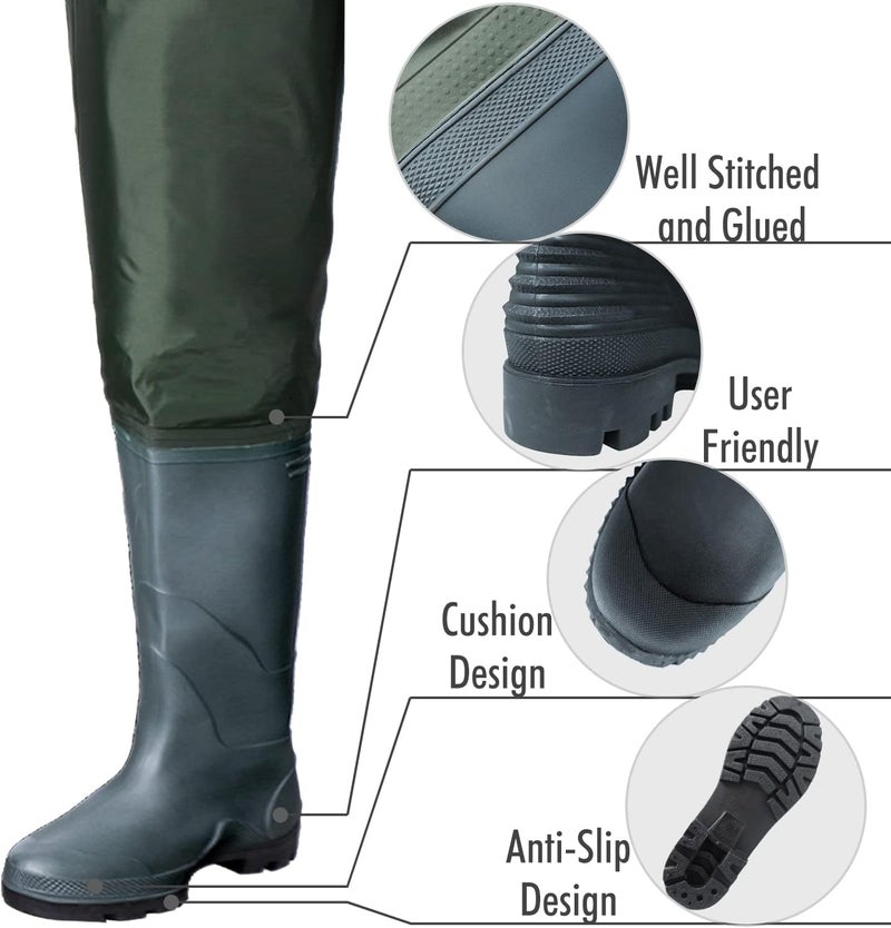 OXYVAN Store Chest Waders with Boots for Men & Women, Nylon/PVC Lightweight Fishing Wader with Boots Hanger - Image 5