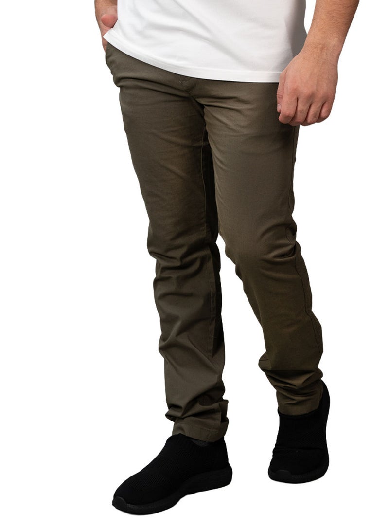 GIORDANO Men's Slim Taper Stretch Twill Pants - Image 1
