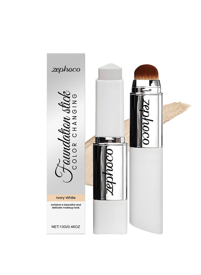 زيفوكو Blanc Cover Cream Stick V - مؤسسة تغيير اللون الكورية مع فرشاة قابلة للفصل - ماكياج قاعدة التغطية (أبيض العاج ، 0.46 أوقية) - Image 1