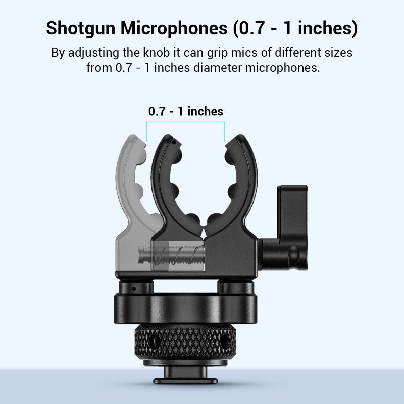 SmallRig Shotgun Microphone Holder (Cold Shoe), Built-in Soft Silicone, Bumps and Noises Absorption BSM2352 - Image 3