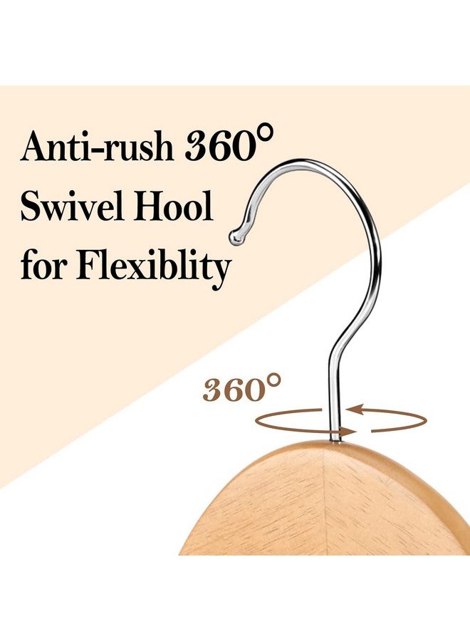 Evolluxi Premium Wooden Hangers Durable & Slim Coat Hanger -Solid Wood Suit Hangers with 360-Degree Rotatable Hook - Wood Hangers with Shoulder Grooves (Beige, 60) - Image 2