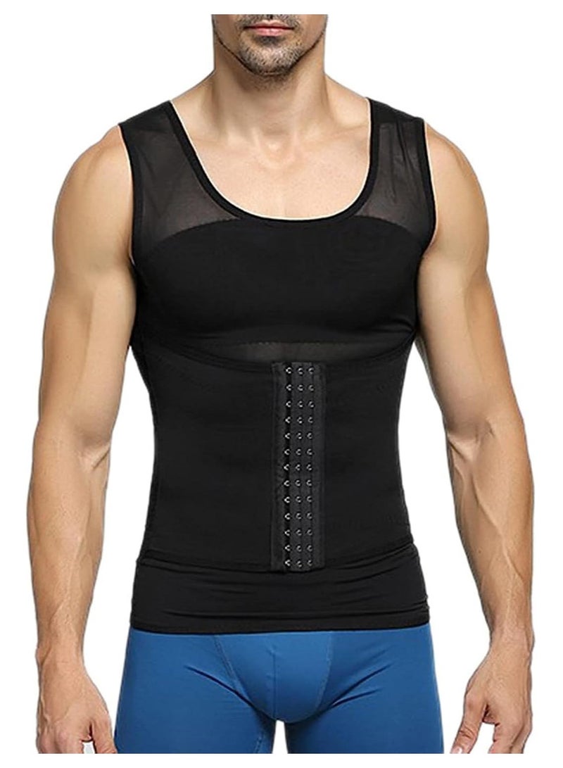 DubaiGallery Men Body Shaper Vest Tummy Control Tank Top Compression Waist Slimming Shirts - Image 3