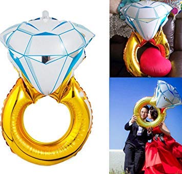 Balloonistics Engagement Ring Balloon, Wedding Rings Foil Balloons Set of 1(Romantic Wedding, Bridal Shower, Anniversary,Vow Renewal,Bachelorette Party Balloon - Ring Foil, Gold (1 PCS) - Image 3