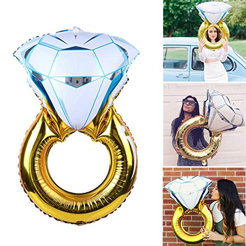 Balloonistics Engagement Ring Balloon, Wedding Rings Foil Balloons Set of 1(Romantic Wedding, Bridal Shower, Anniversary,Vow Renewal,Bachelorette Party Balloon - Ring Foil, Gold (1 PCS) - Image 2