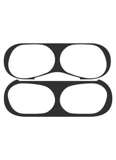 NIBEMINENT Metal Dust Guard Sticker For Apple AirPods Pro Case Cover Black  - Image 1
