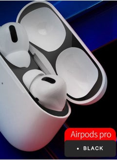 NIBEMINENT Metal Dust Guard Sticker For Apple AirPods Pro Case Cover Black  - Image 2