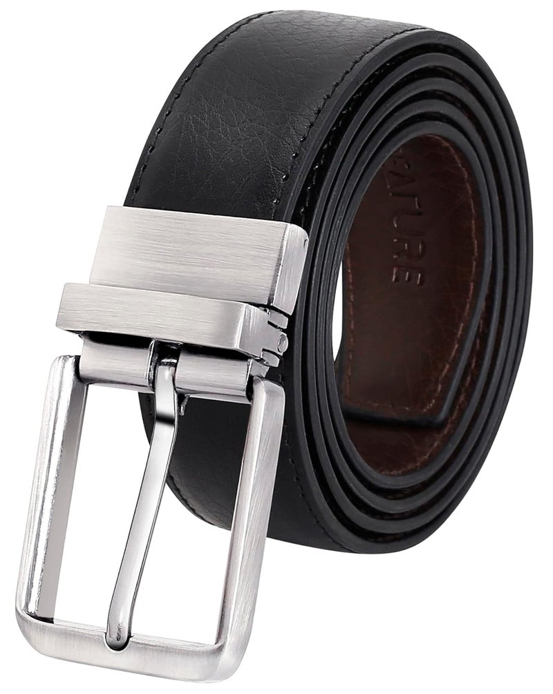 CREATURE Reversible Pu-Leather Formal Belt For Men(Color-Black/Brown||BL-01|| 46 inches length|| Waist upto -40 inches) - Image 1