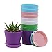 TDHDIKE TDHDIKE 10 Pcs Plastic Planters Indoor Flower Plant Pots, Mini Flower Seedlings Nursery Pot/Planter/Flower Pot with  - Image 2