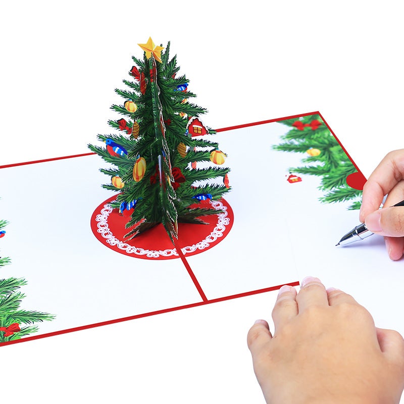 New Creative Three-Dimensional Christmas Greeting Card Color Printing Christmas Tree 3D Pop-Up Holiday Blessing Christmas Card - Image 3