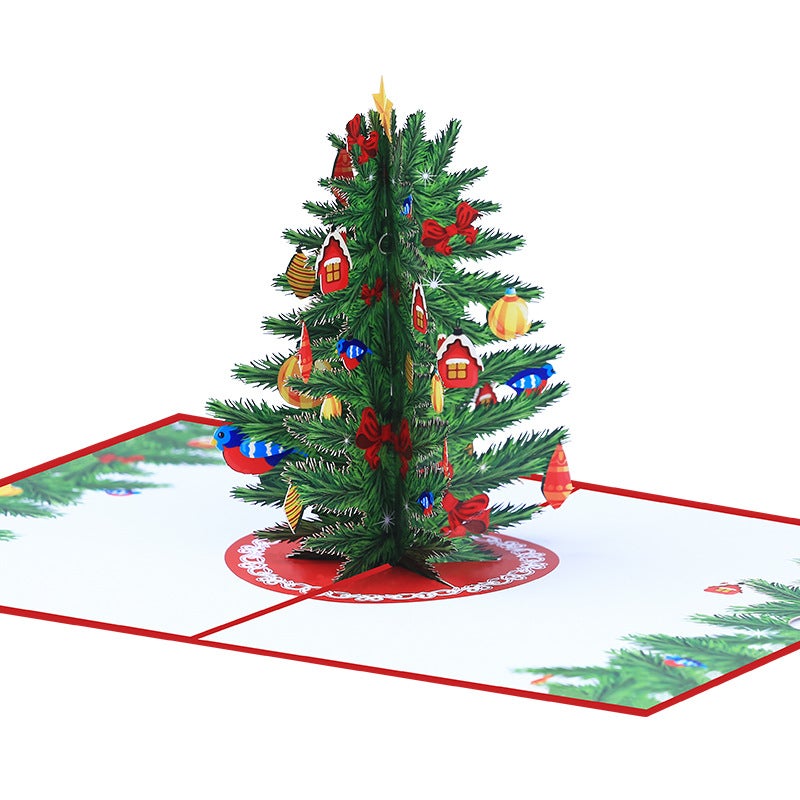 New Creative Three-Dimensional Christmas Greeting Card Color Printing Christmas Tree 3D Pop-Up Holiday Blessing Christmas Card - Image 5