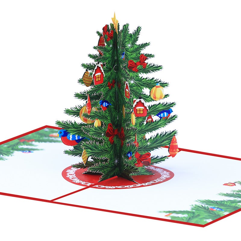 New Creative Three-Dimensional Christmas Greeting Card Color Printing Christmas Tree 3D Pop-Up Holiday Blessing Christmas Card - Image 2