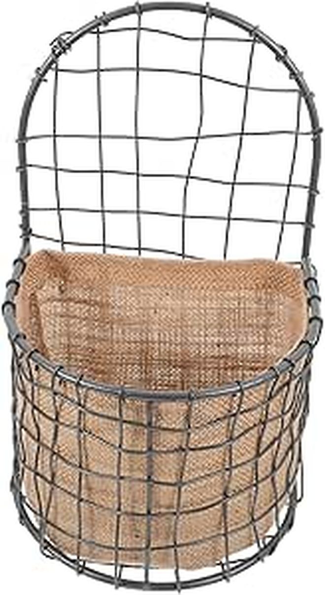 Linen Hanging Flower Basket Wall Planter Large Waterproof Storage For Balcony - Image 1