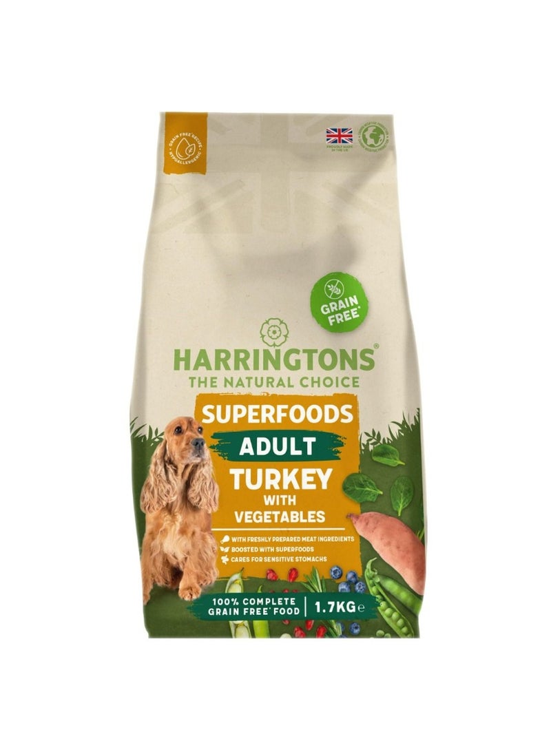 Harringtons Superfoods Turkey with Vegetables Adult Dry Dog Food 1.7kg - Image 1